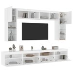 vidaXL Ensemble de meubles TV muraux 8 Pièces avec lumières LED blanc