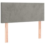 vidaXL Sommier à lattes de lit et matelas Gris clair 90x190 cm Velours