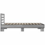 vidaXL Cadre de lit sonoma gris 100x200 cm bois d'ingénierie et métal