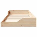 vidaXL Cadre de lit surélevé Marron 90 x 200 cm Bois massif en pin