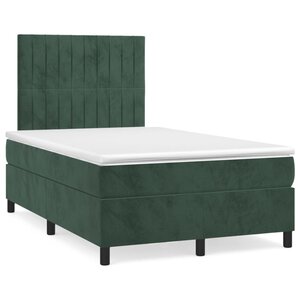 vidaXL Sommier à lattes de lit et matelas Vert foncé 120x200cm Velours