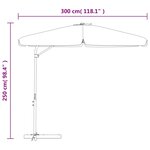 vidaXL Parasol de jardin avec mât en acier 300 cm Noir