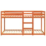 vidaXL Lit superposé cire marron 90x200 cm bois de pin massif