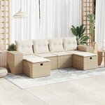 vidaXL Salon de jardin avec coussins 6 Pièces beige résine tressée