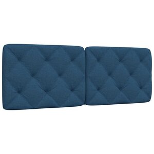 vidaXL Coussin de tête de lit bleu 140 cm tissu