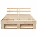 vidaXL Cadre de lit avec tiroir Marron 160 x 200 cm Bois massif en pin