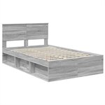 vidaXL Cadre de lit Gris Sonoma 135 x 190 cm Bois d'ingénierie