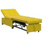 vidaXL Canapé-Lit Jaune 194 x 67 x 82 cm Velours