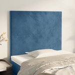 vidaXL Têtes de lit 2 Pièces Bleu foncé 80x5x78/88 cm Velours