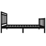 vidaXL Cadre de lit Noir Bois massif 100x200 cm