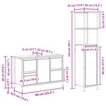 Set de meubles de salle de bain 2 pièces en bois d'ingénierie chêne fumé