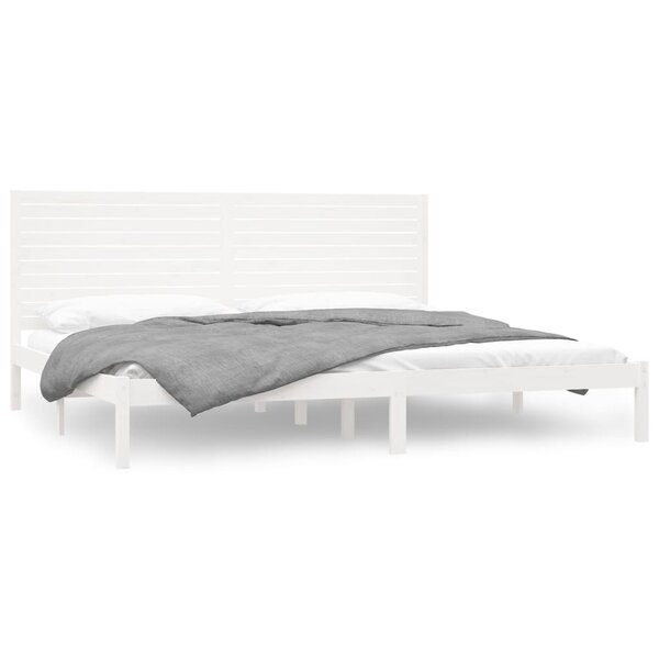 vidaXL Cadre de lit sans matelas blanc 180x200 cm bois massif