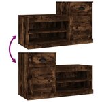 vidaXL Armoire à chaussures chêne fumé 100x42x60 cm bois d'ingénierie