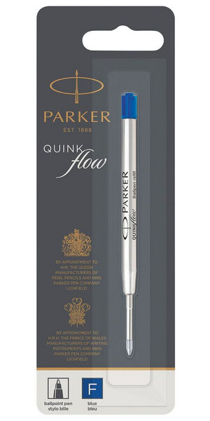 PARKER recharge bille Quinkflow  pointe fine  bleue  blister X 1