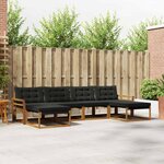 vidaXL Ensemble de canapés d'extérieur 6 pc Naturel et Noir