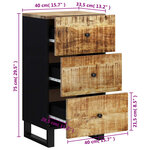 vidaXL Buffet avec 3 tiroirs 40x33 5x75 cm bois massif de manguier
