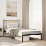 vidaXL Cadre de lit en métal sans matelas chêne sonoma 90x190 cm