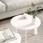 vidaXL Table basse 2 Pièces Blanc Bois de pin massif