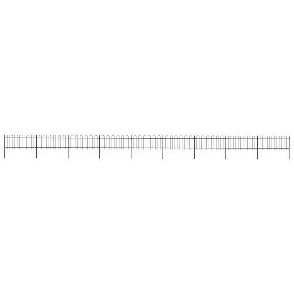 vidaXL Clôture de jardin avec dessus en cerceau Acier 15 3x0 8 m Noir