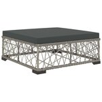 vidaXL Salon de jardin 8 Pièces avec coussins résine tressée gris