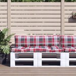 vidaXL Coussins de palette 2 Pièces carreaux rouges tissu