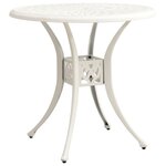 vidaXL Table de jardin Blanc 78x78x72 cm Aluminium coulé