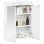vidaXL Amoire de salle de bain avec miroir avec étagère TULUM Blanc