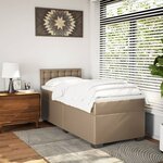 vidaXL Sommier à lattes de lit avec matelas Cappuccino 90x200 cm