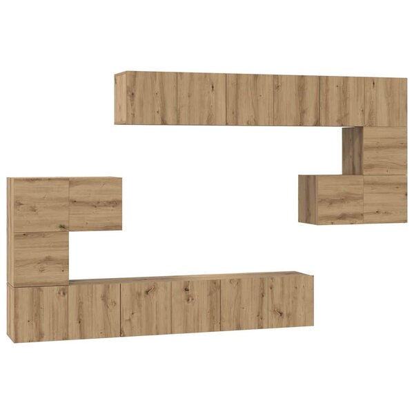 vidaXL Ensemble meuble TV 10 Pièces chêne artisanal 60 x 30 x 30 cm