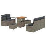 vidaXL Ensemble de canapé de jardin avec coussin 8 Pièces Gris