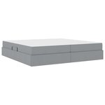 vidaXL Lit avec rangement et matelas Gris clair 200 x 200 cm Polyester
