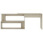 Bureau table poste de travail meuble d'ordinateur informatique étude d'angle chêne sonoma 200 x 50 x 76 cm bois d’ingénierie brun 02_0023680