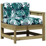 vidaXL Salon de jardin 7 Pièces avec coussins bois de pin imprégné