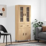 vidaXL Buffet haut Chêne sonoma 69 5x34x180 cm Bois d'ingénierie