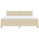 vidaXL Lit Box Spring avec Matelas Crème 180x200 cm Tissu