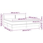 vidaXL Sommier à lattes de lit et matelas et LED Noir 200x200 cm Tissu