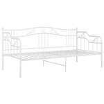 vidaXL Cadre de canapé-lit sans matelas blanc métal 90x200 cm