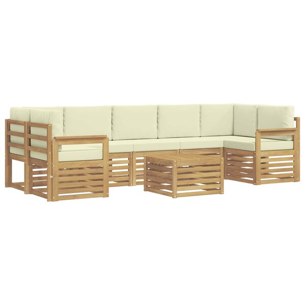 vidaXL Ensemble de canapés d'extérieur 8 pc Blanc et crème Polyester