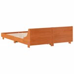 vidaXL Cadre de lit sans matelas cire marron 150x200cm bois pin massif