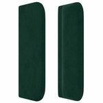 vidaXL Tête de lit avec oreilles Vert foncé 93x16x78/88 cm Velours
