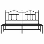 vidaXL Cadre de lit métal sans matelas et tête de lit noir 180x200 cm