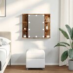 vidaXL Armoire à miroir avec LED vieux bois 70x16 5x60 cm