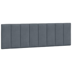 vidaXL Coussin de tête de lit Hanko gris foncé 160 cm velours