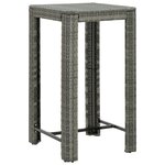 vidaXL Ensemble de bar jardin 3 Pièces gris poly rotin/bois massif acacia