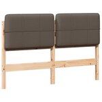 vidaXL Tête de lit capitonnée Marron et Taupe 135 cm Pin massif