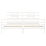vidaXL Cadre de lit avec tête de lit blanc 200x200 cm bois massif