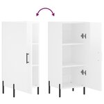 vidaXL Buffet Blanc brillant 34 5x34x90 cm Bois d'ingénierie