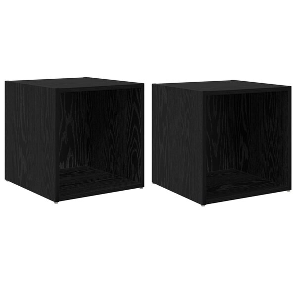 vidaXL Meuble TV 2 Pièces Noir 37 x 35 x 37 cm Bois d'ingénierie