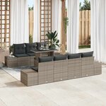 vidaXL Ensemble de canapé de jardin 8 Pièces Gris 100 x 55 x 73 cm
