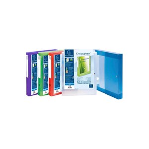 Boite De Classement À Pression Dos 40mm Polypropylène Chromaline 7/10e Krea Cover - Couleurs Assorties - X 5 - Exacompta